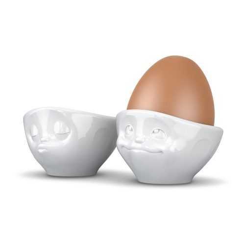 2 db 'szerelmespár' fehér porcelán tojástartó
