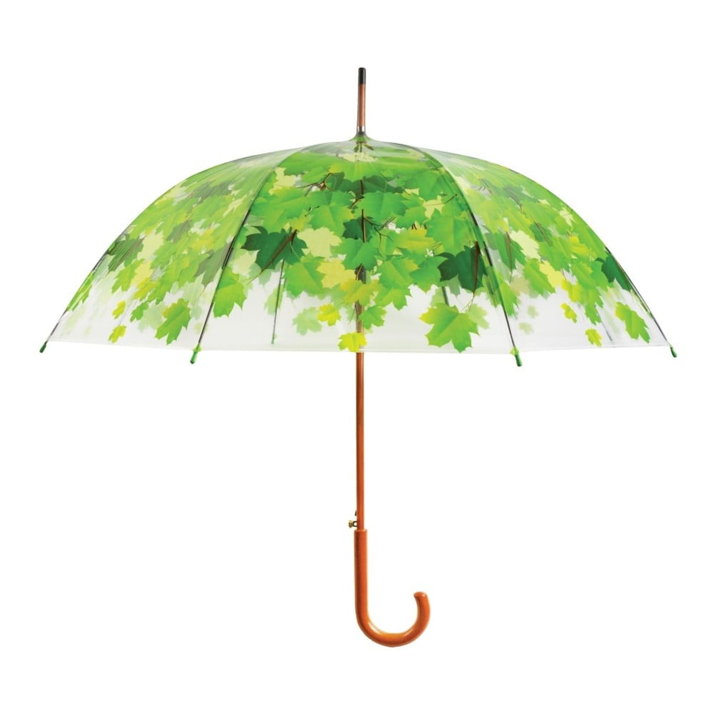 Ambiance Birdcage Leaf átlátszó esernyő zöld részletekkel