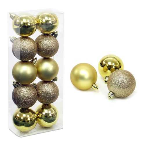 Aranyszínű karácsonyfadísz készlet 10 db-os ø 5 cm Navidad - Unimasa