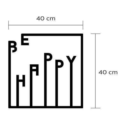 Be Happy fém fali dekoráció