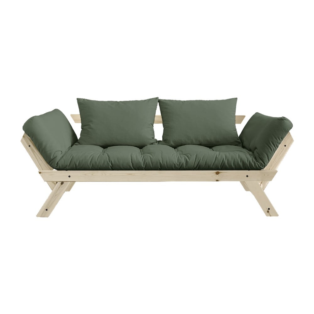 Bebop Natural/Olive Green zöld kinyitható kanapé - Karup Design