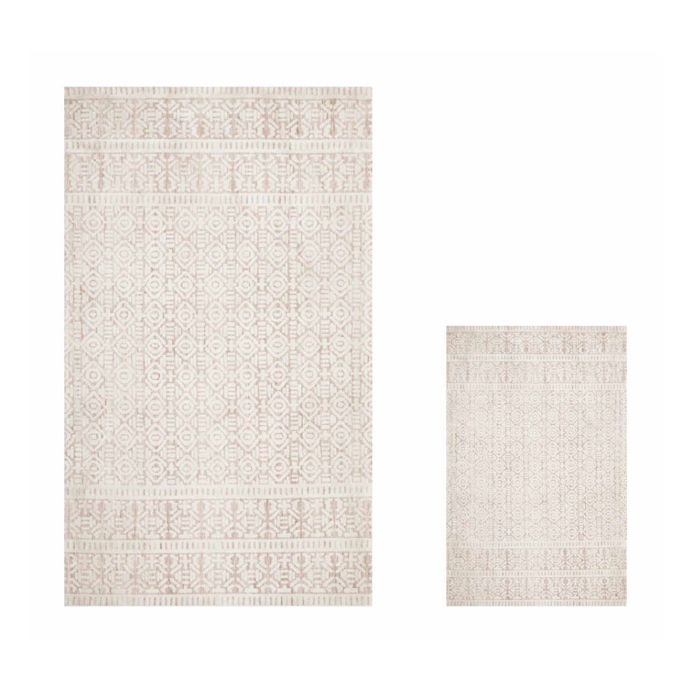 Bézs fürdőszobai kilépő szett 2 db-os 100x60 cm - Minimalist Home World