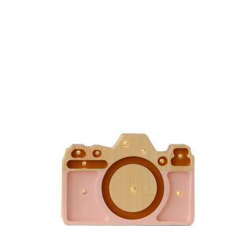 Camera rózsaszín borovi fenyő asztali lámpa