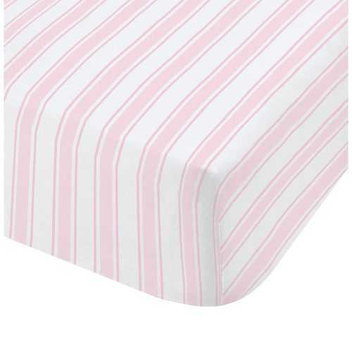 Check And Stripe rózsaszín-fehér pamut ágyneműhuzat