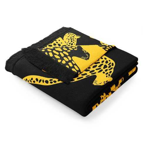Cheetah sárga-fekete pamutkeverék takaró