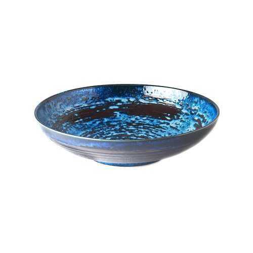 Copper Swirl kék kerámia szervírozó tál