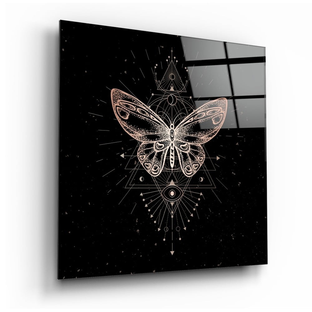 Da Vinci Style Butterfly üvegkép