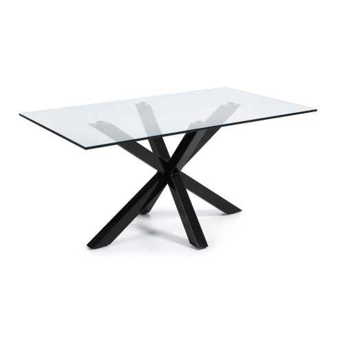 Étkezőasztal üveg asztallappal - 160 x 90 cm - Kave Home