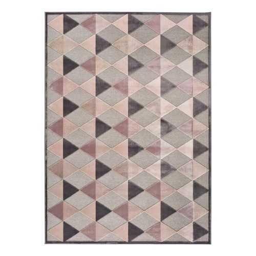 Farashe Triangle szürke-rózsaszín szőnyeg