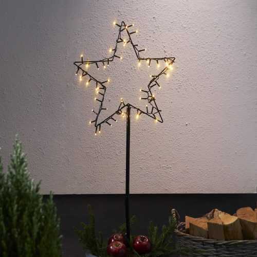 Fekete karácsonyi fénydekoráció Spiky - Star Trading
