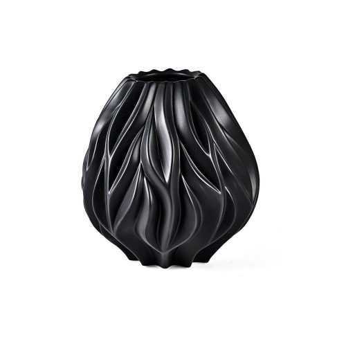 Flame fekete porcelán váza