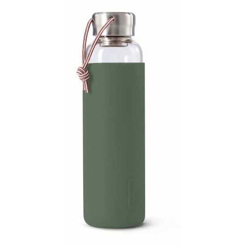 G-Bottle üveg vizespalack zöld szilikon tartóval