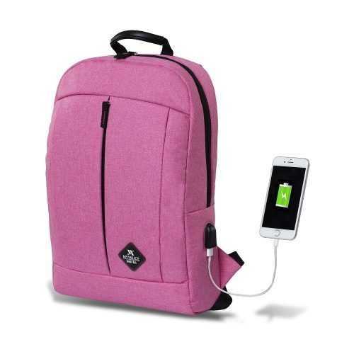 GALAXY Smart Bag fukszia színű hátizsák USB csatlakozóval - My Valice