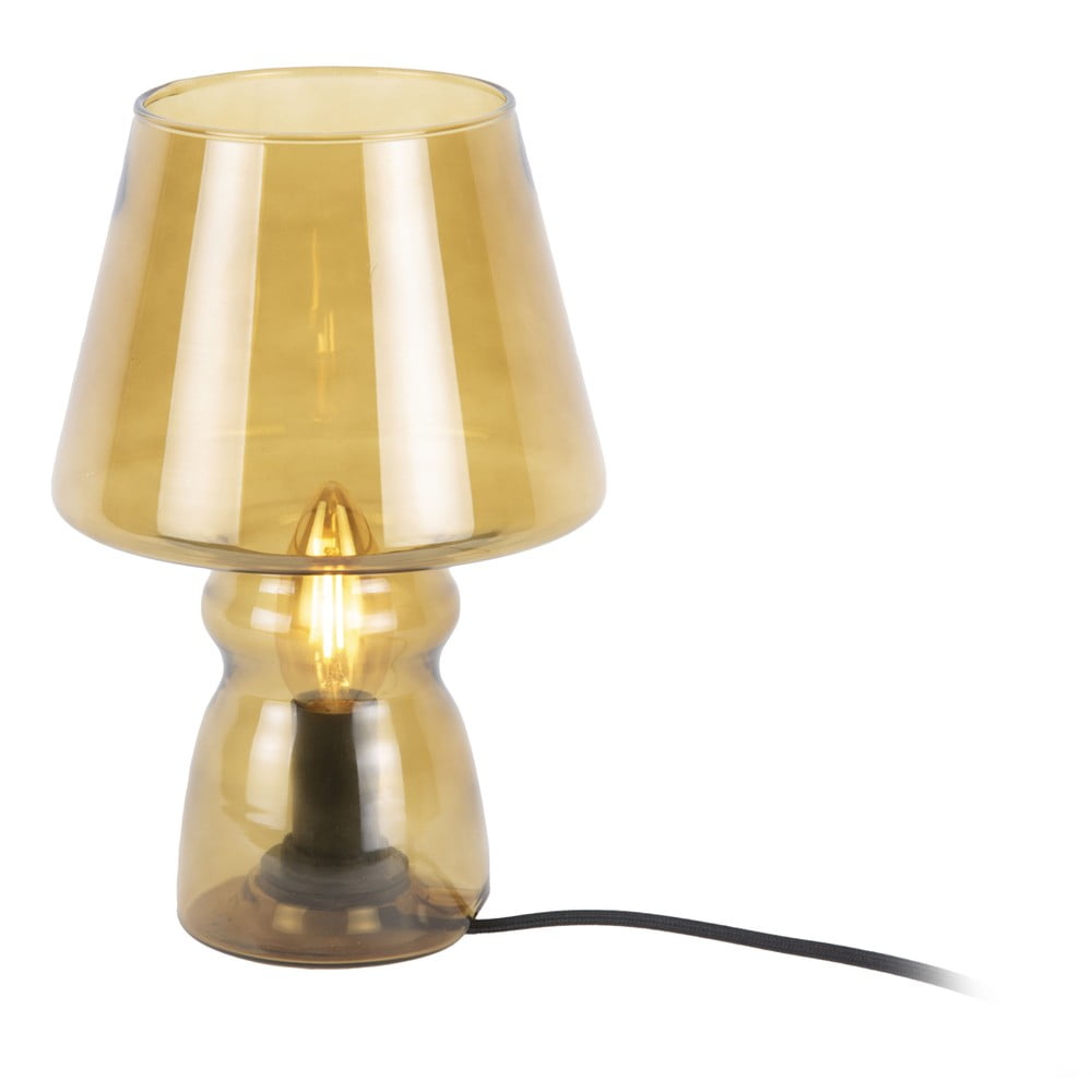 Glass mustársárga üveg asztali lámpa