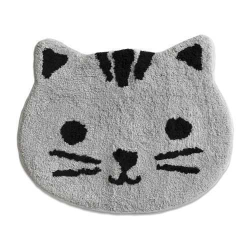 Grey Cat szürke pamut fürdőszobai kilépő