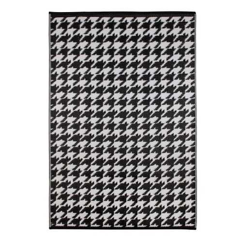 Houndstooth fekete-fehér kültéri szőnyeg