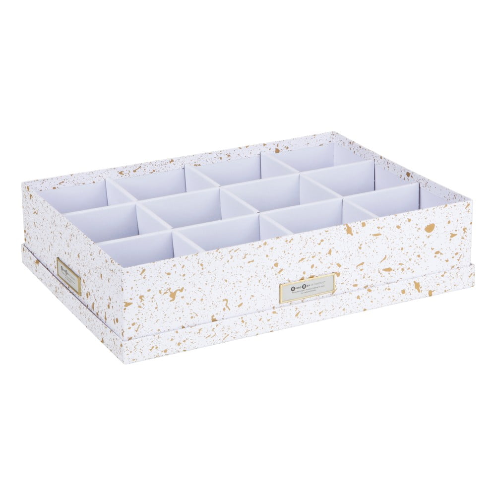Jakob aranyszínű-fehér rekeszes doboz - Bigso Box of Sweden