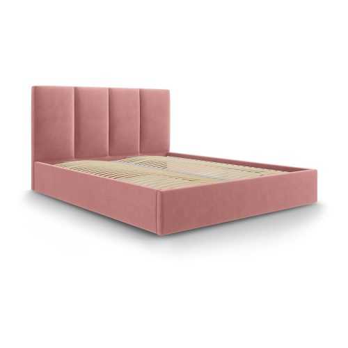 Juniper rózsaszín bársony kétszemélyes ágy