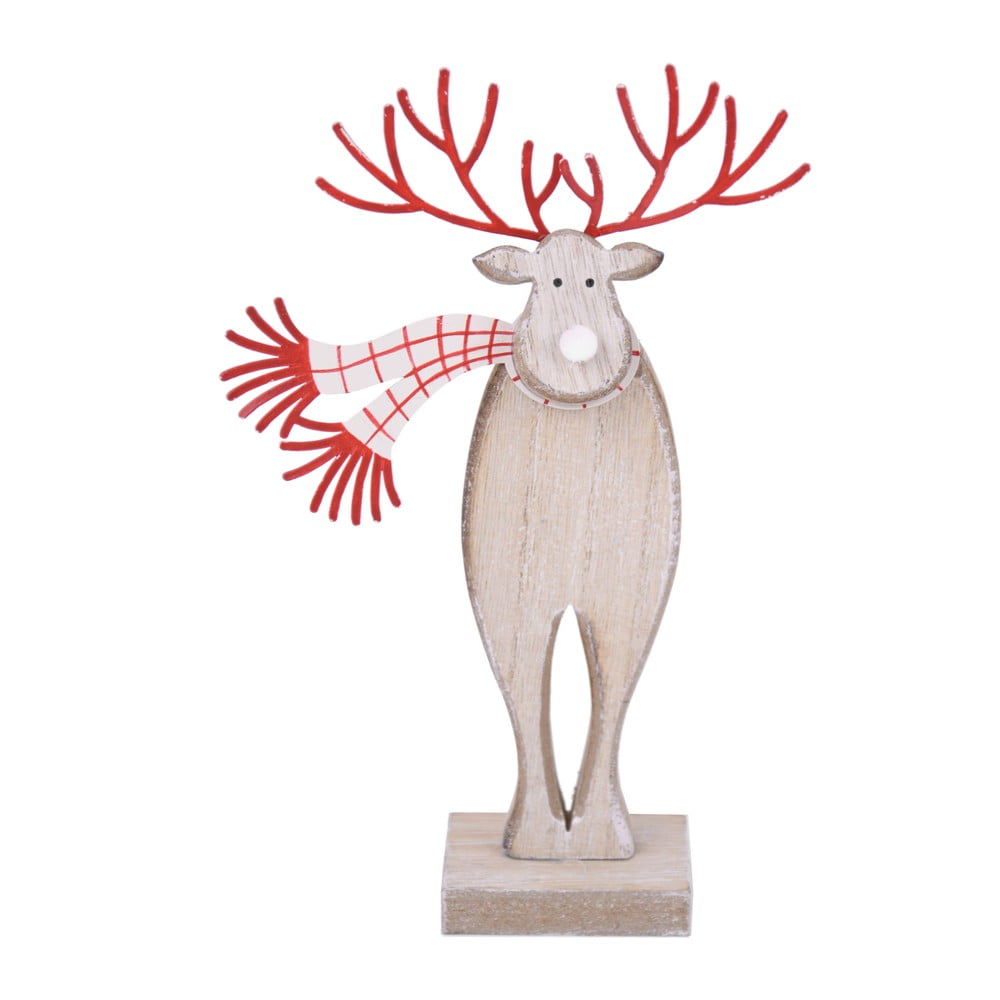 Karácsonyi rénszarvas figura sállal - Ego Dekor