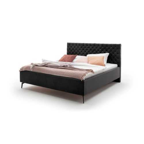 La Maison fekete kétszemélyes ágy ágyráccsal és tárolóhellyel