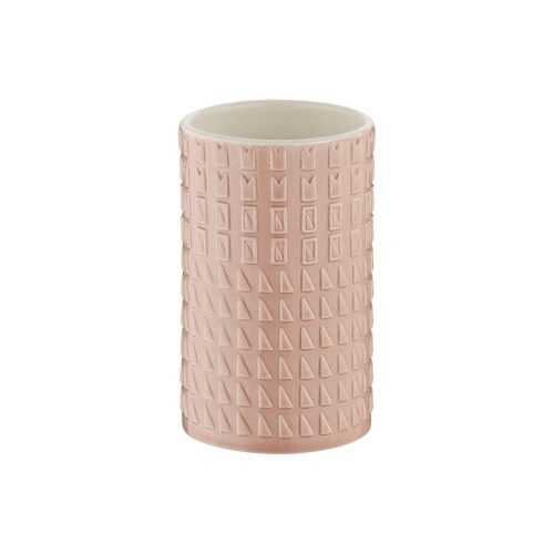 Lenora rózsaszín porcelán fogekefetartó pohár - Kela