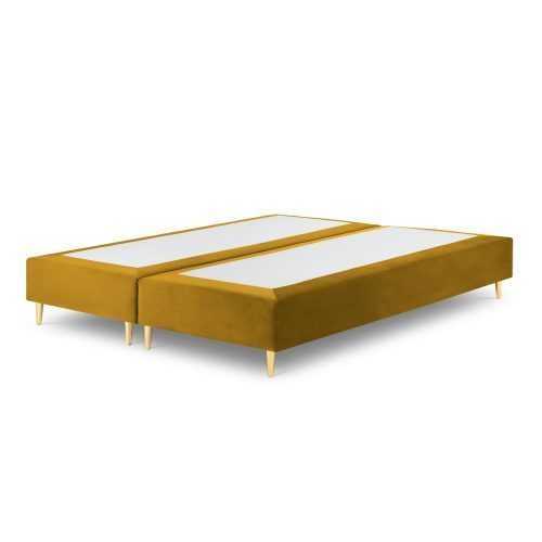 Lia mustársárga bársony kétszemélyes ágy