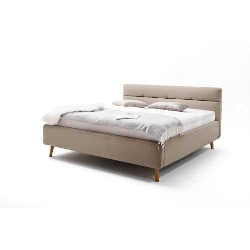 Lotte bézs kétszemélyes ágy ráccsal és tárolóhellyel