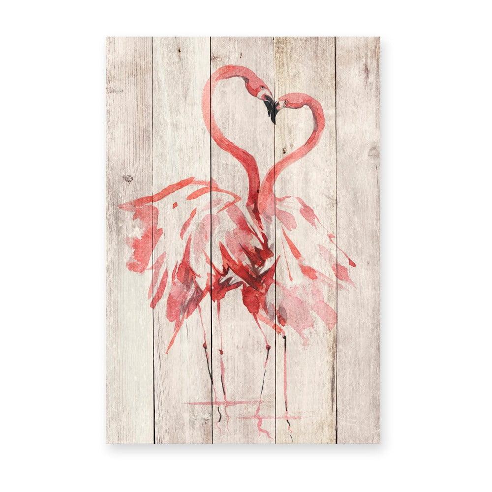 Love Flamingo fali dekoráció borovi fenyőből