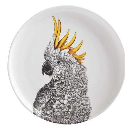 Marini Ferlazzo Cockatoo fehér porcelán tányér