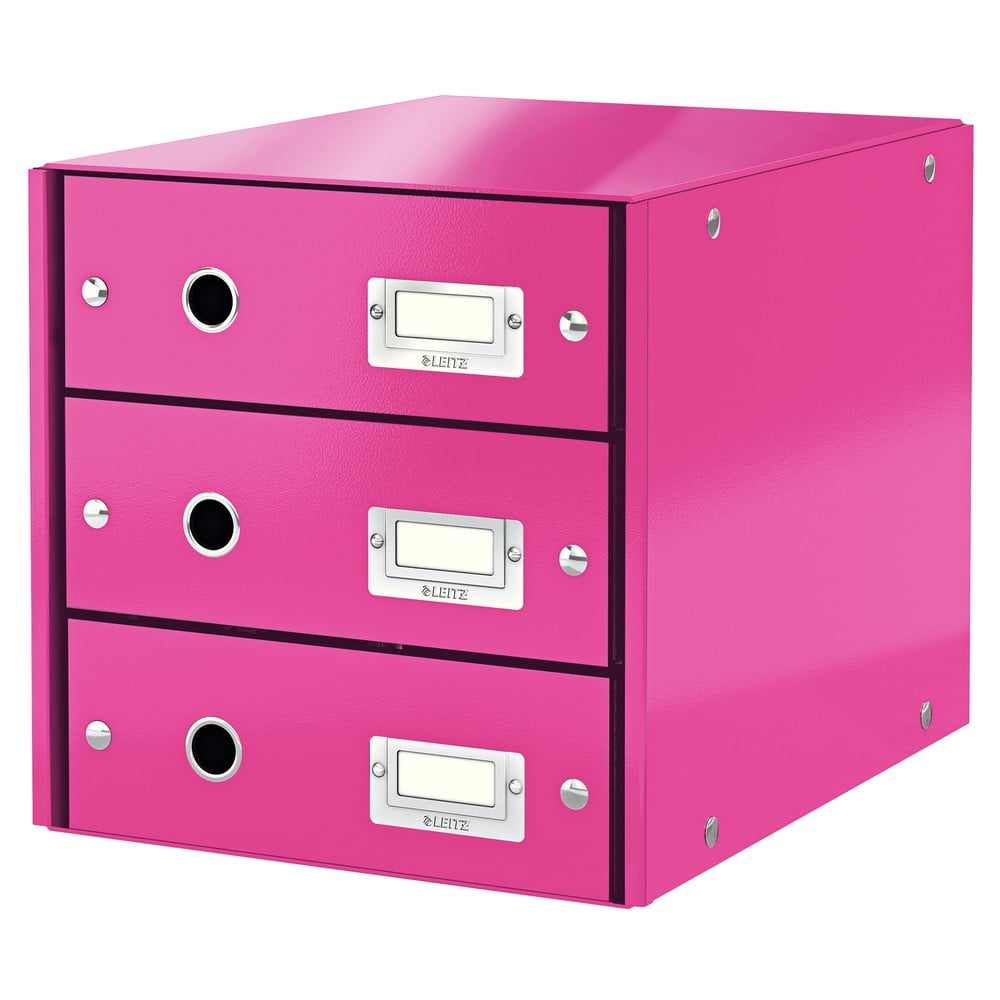 Office rózsaszín 3 fiókos doboz