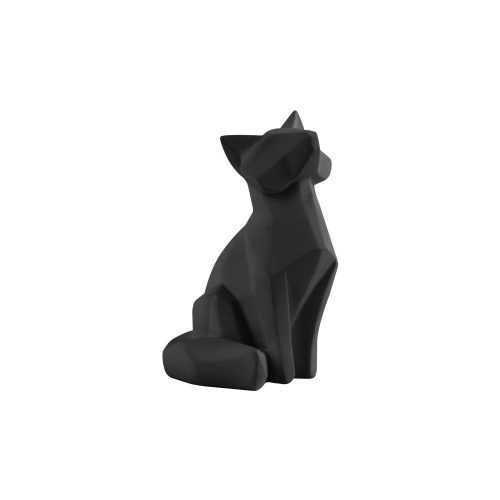 Origami Fox matt fekete szobor