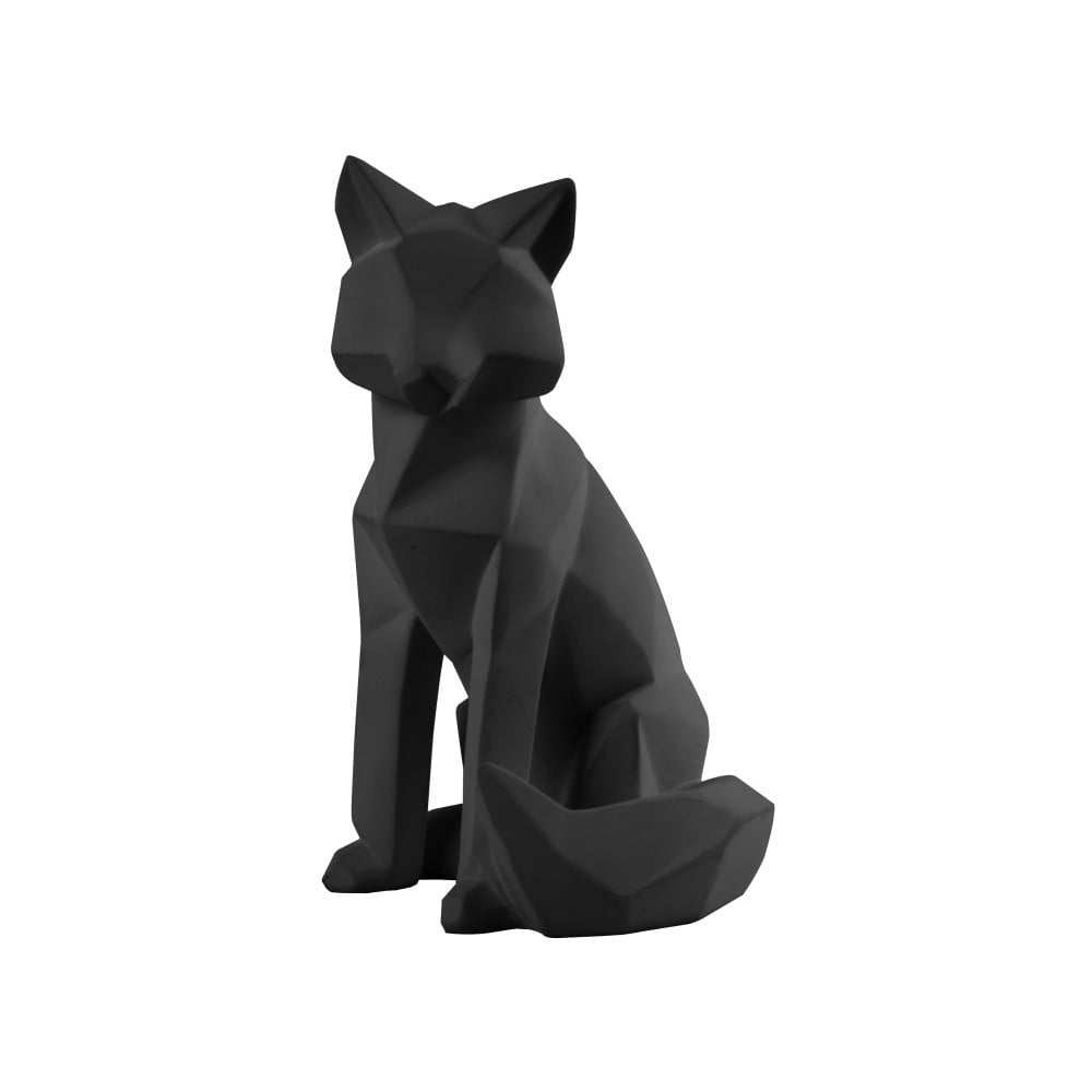 Origami Fox matt fekete szobor