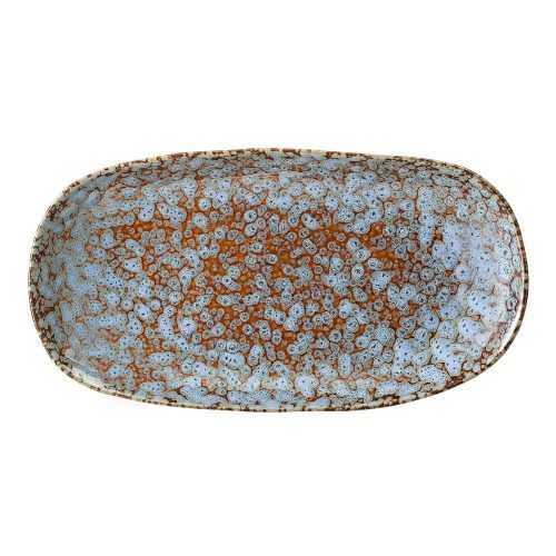 Paula kék-barna agyagkerámia szervírozó tányér