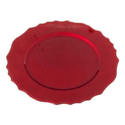 Piros ovális szervírozó tányér - Unimasa