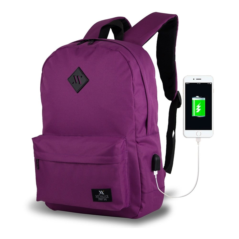 SPECTA Smart Bag lila hátizsák USB csatlakozóval - My Valice