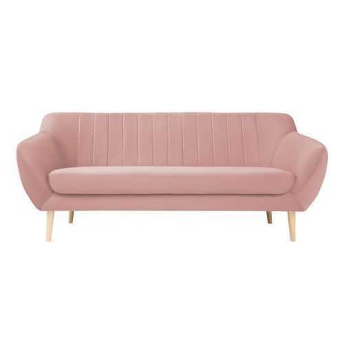 Sardaigne világos rózsaszín bársony kanapé