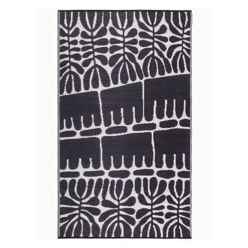 Serowe Black fekete kétoldalas kültéri szőnyeg újrahasznosított műanyagból