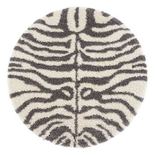 Striped Animal szürke-bézs kerek szőnyeg ø 160 cm - Ragami