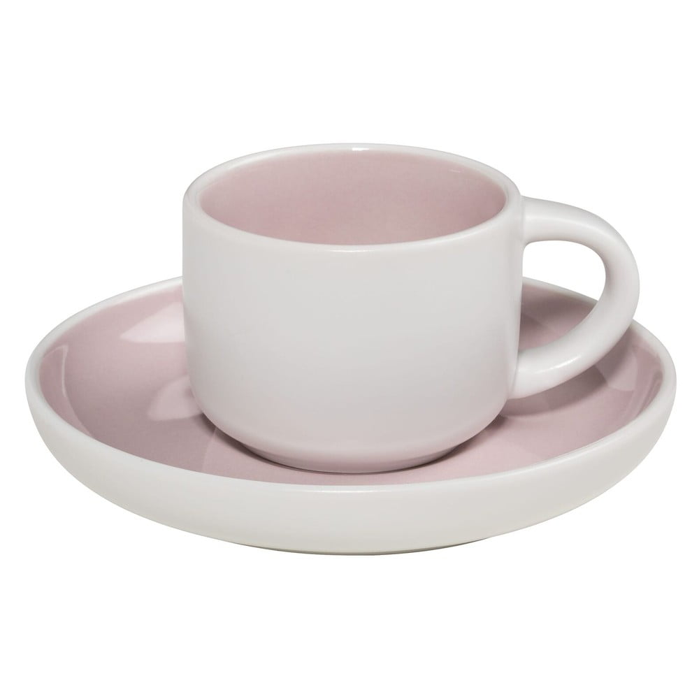 Tint rózsaszín-fehér kávéscsésze csészealjjal - Maxwell & Williams