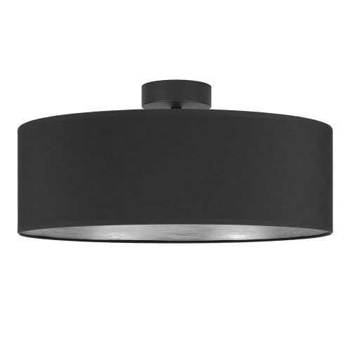 Tres XL fekete mennyezeti lámpa ezüstszínű részletekkel