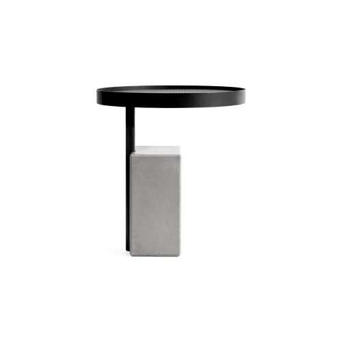 Twist fekete-szürke fém tárolóasztal beton talpazattal