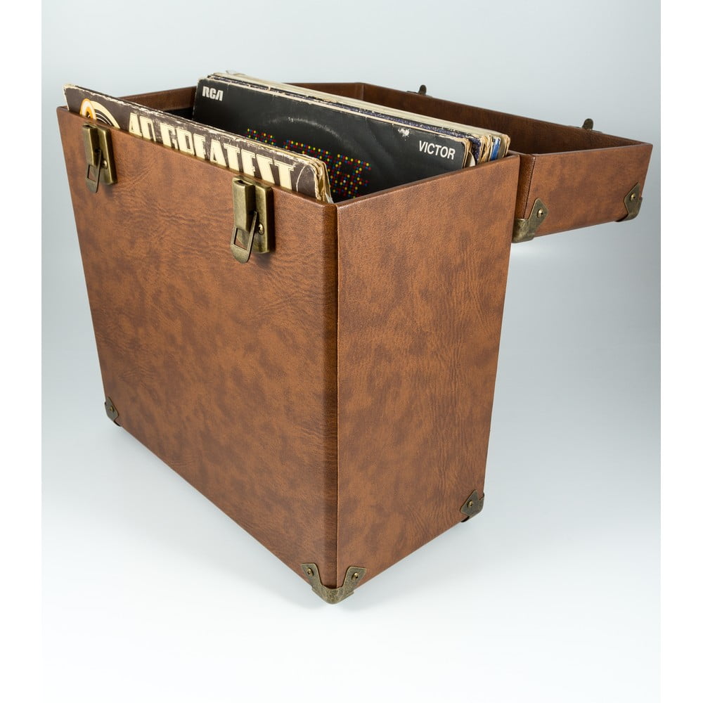 Vinyl Case barna lemeztartó bőrönd - GPO