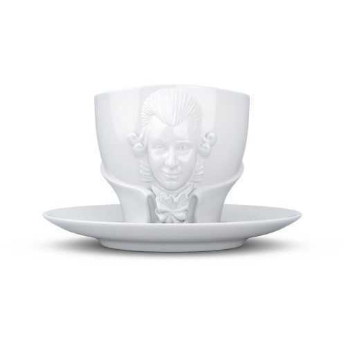 Wolfgang Amadeus Mozart fehér porcelán csésze és csészealj szett