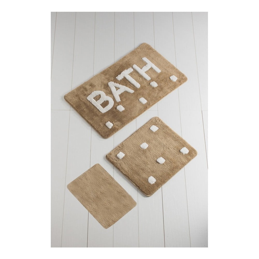 Bath 3 db-os barna fürdőszobai kilépő szett - Foutastic