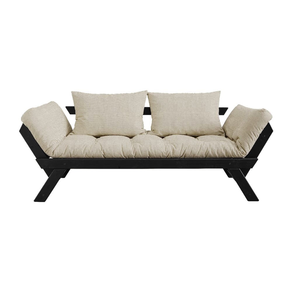 Bebop Black/Linen natúr kinyitható kanapé - Karup Design