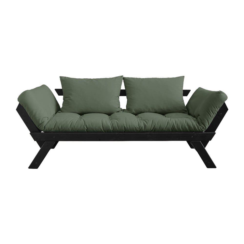 Bebop Black/Olive Green zöld kinyitható kanapé - Karup Design