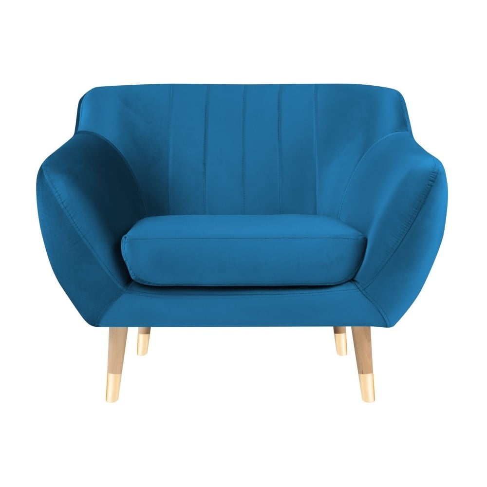 Benito kék bársony fotel - Mazzini Sofas