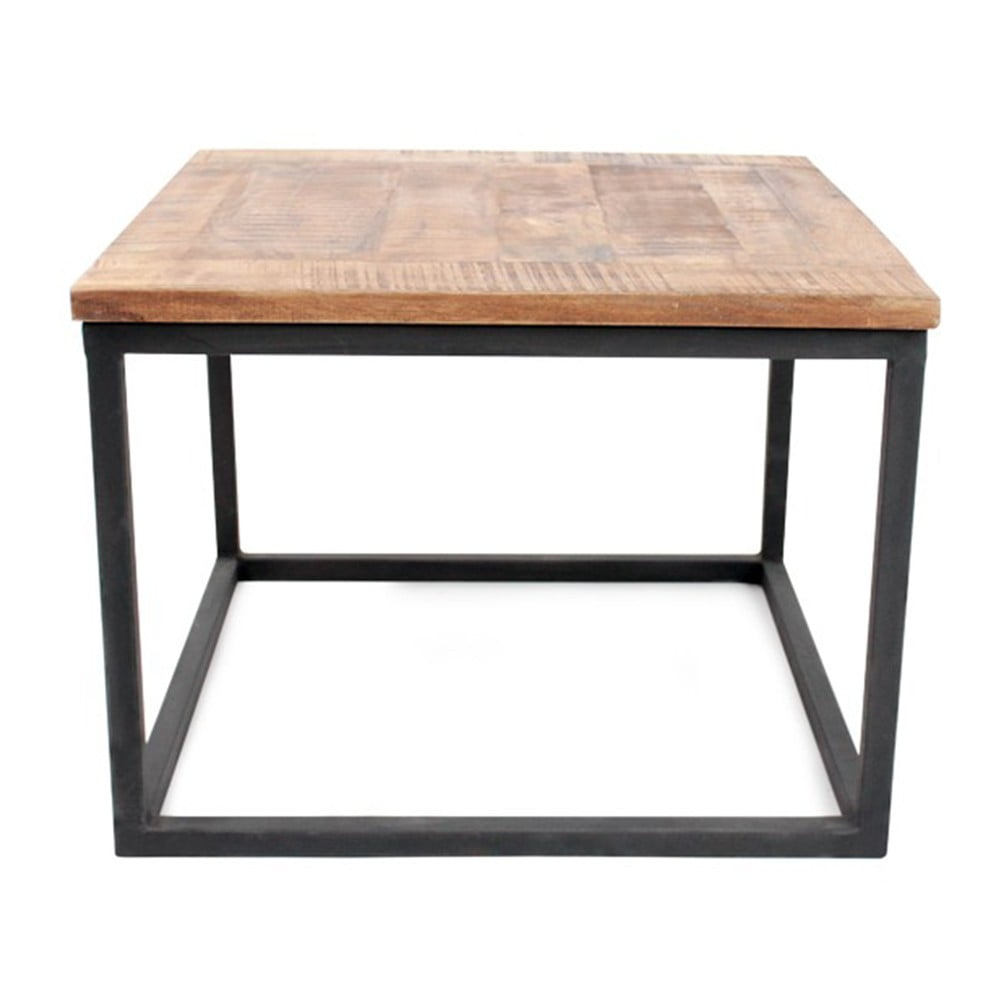 Box fekete dohányzóasztal mangófa asztallappal - LABEL51