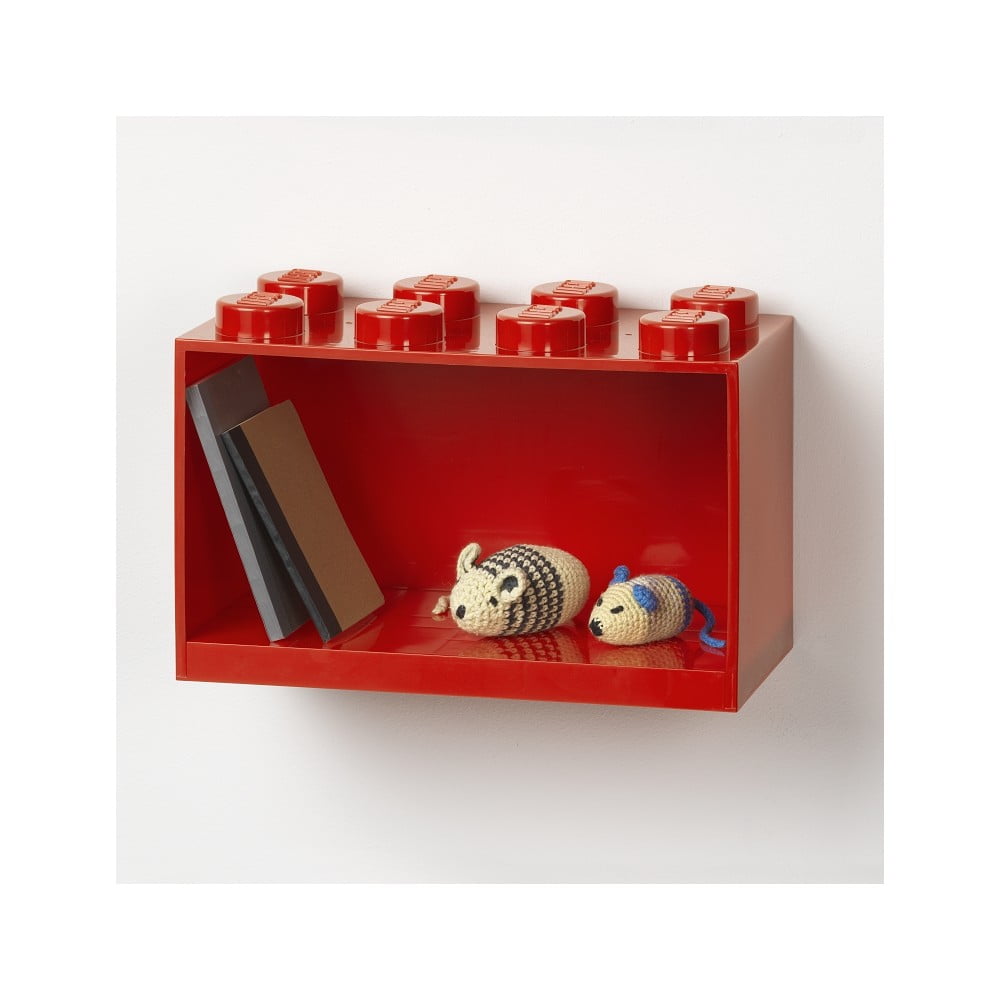 Brick 8 gyerek piros fali polc - LEGO®
