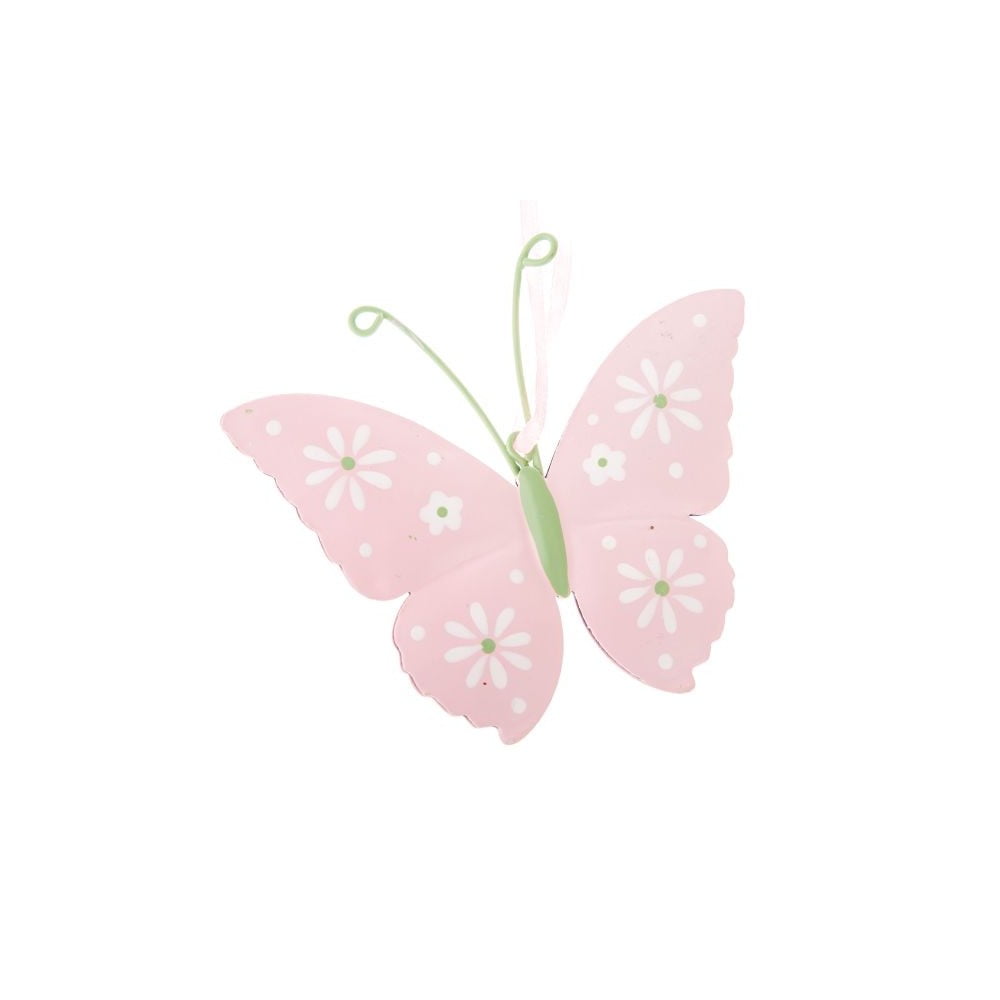 Butterfly 2 db rózsaszín függődísz fémből - Dakls